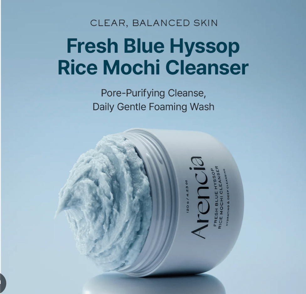 Arencia Fresh Blue Hyssop Rice Mochi Cleanser – 120 g