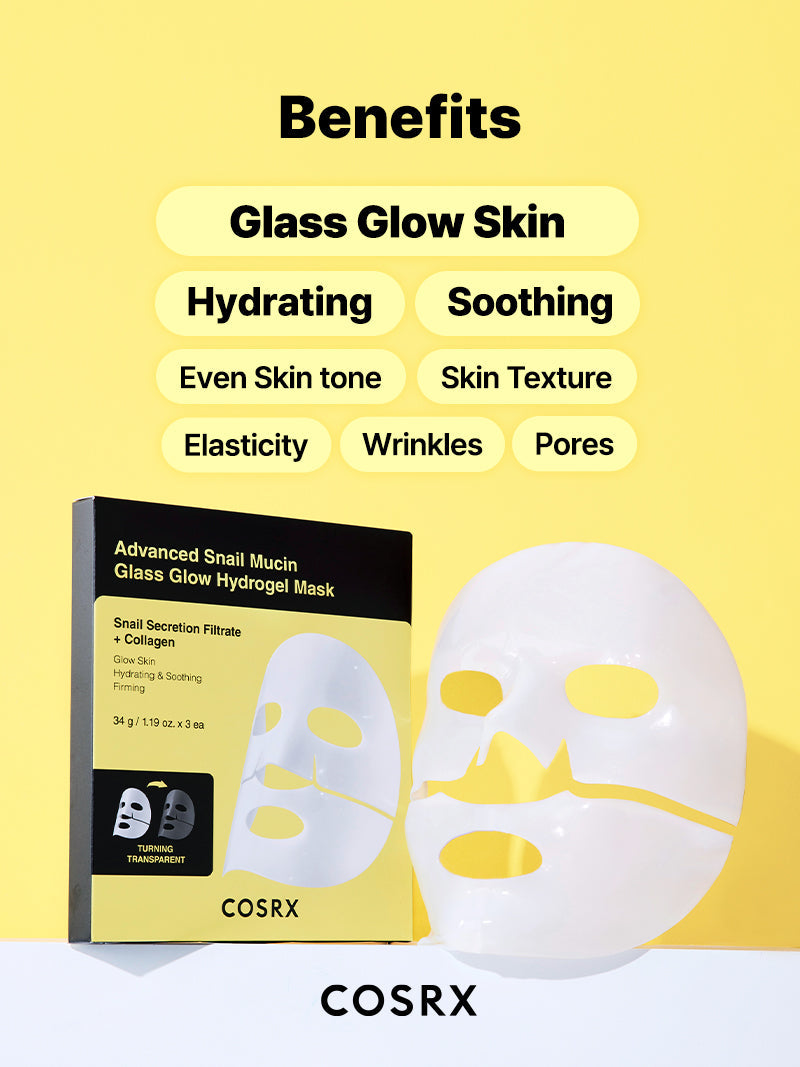 Cosrx Advanced snail mucin glass glow hydrogel mask