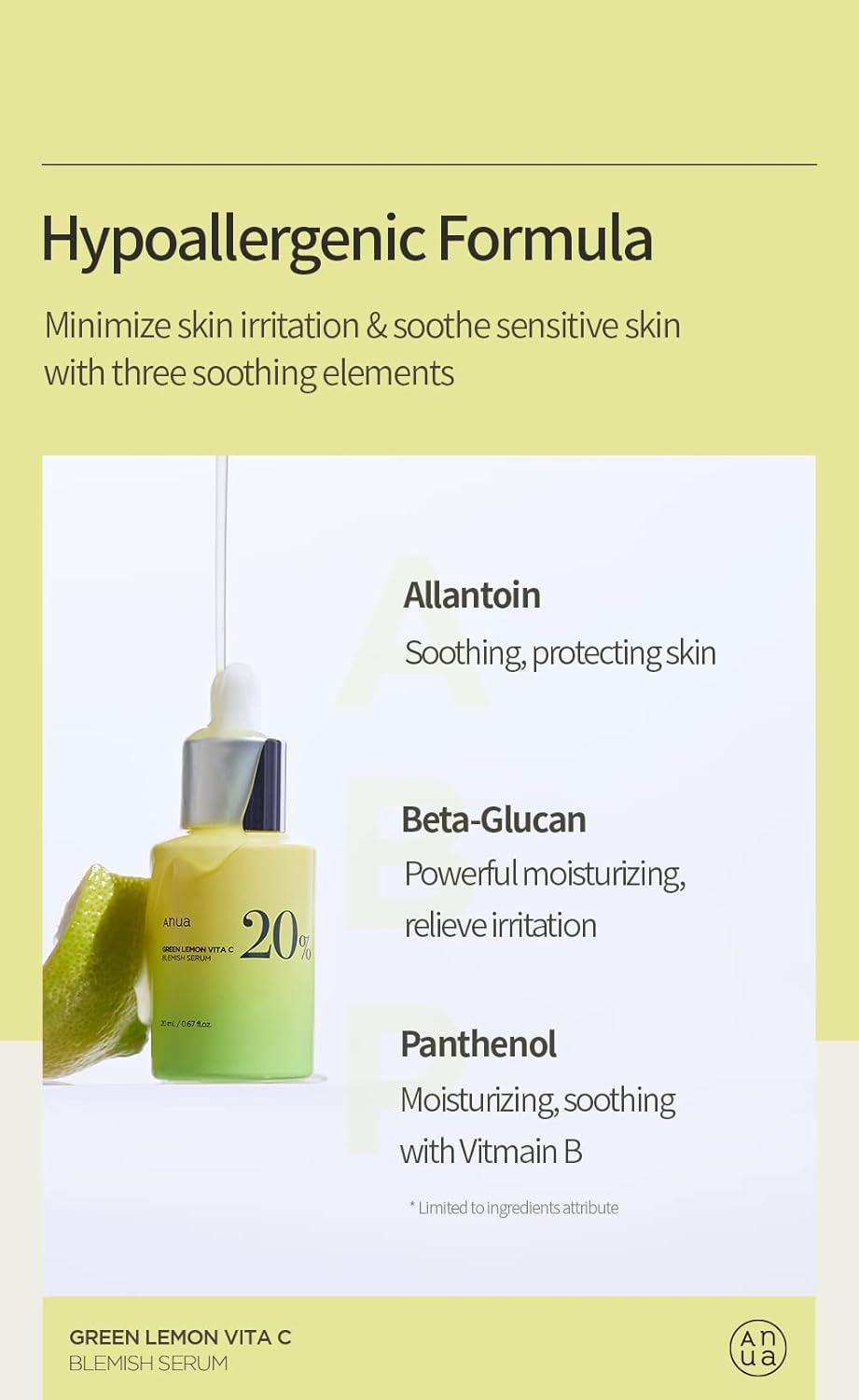 Anua Green Lemon Vita C Blemish Serum 20ml