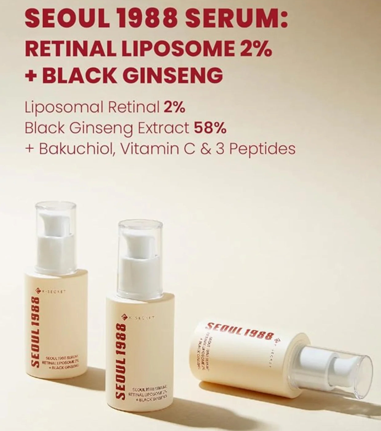 SEOUL 1988 Retinal Liposome 2% + Black Ginseng Serum – 30ml