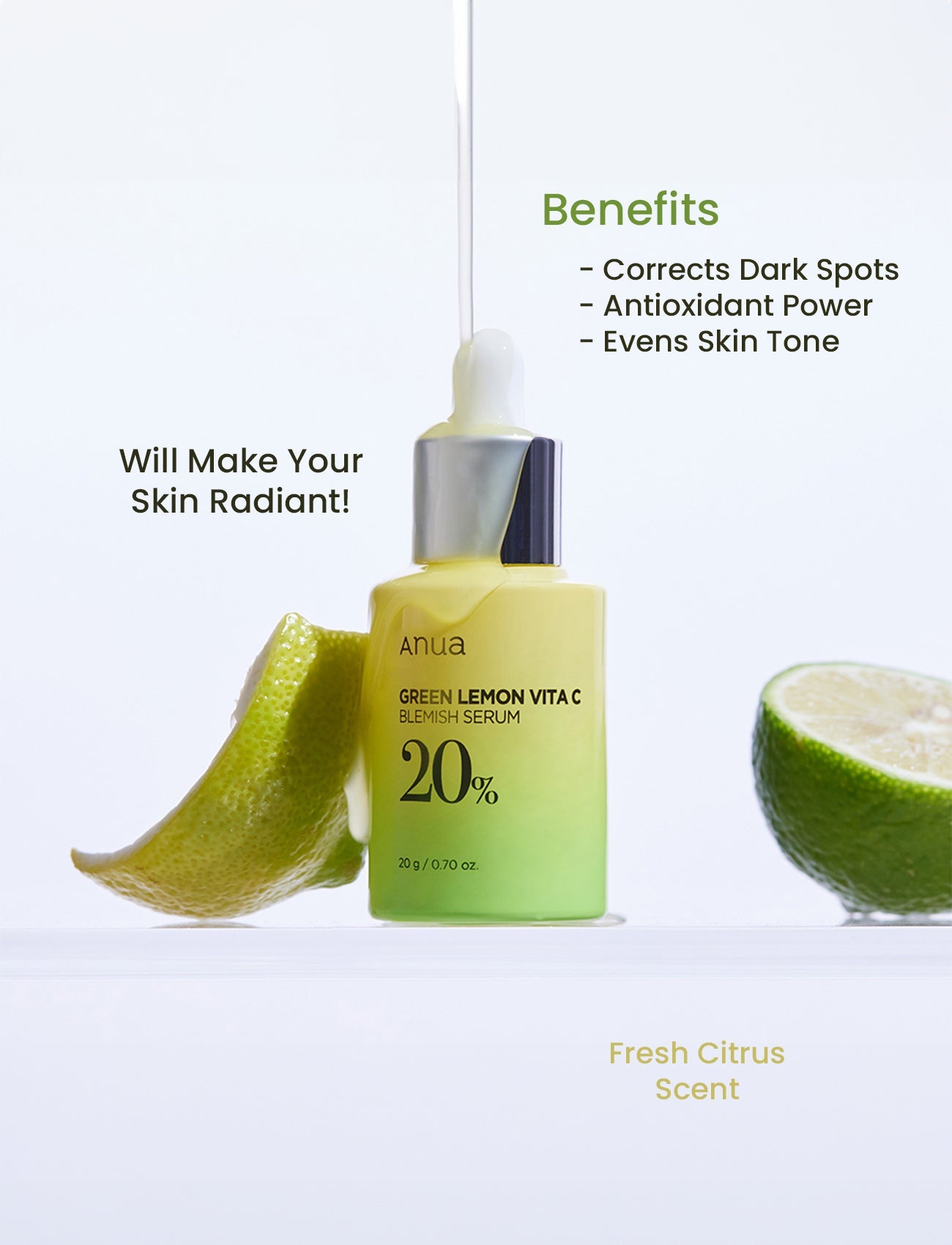 Anua Green Lemon Vita C Blemish Serum 20ml