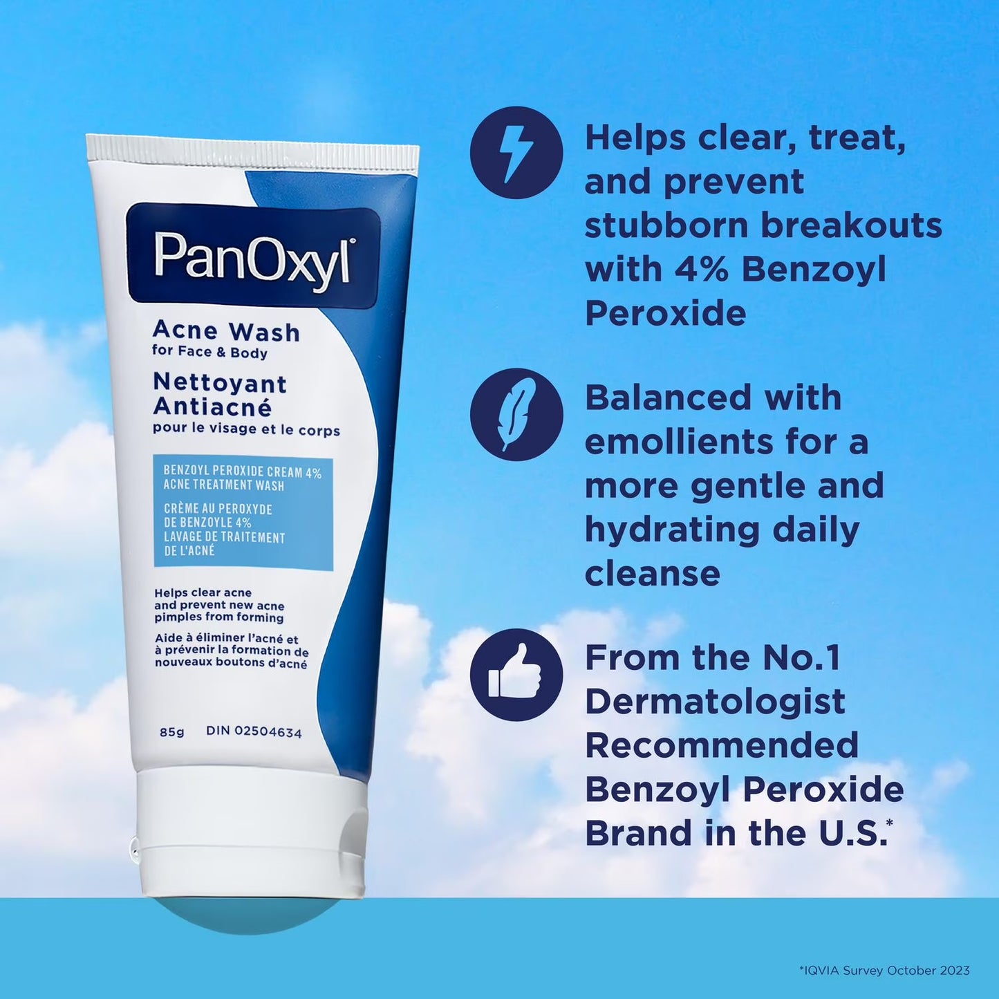 PanOxyl Acne Creamy Wash – 4% Benzoyl Peroxide